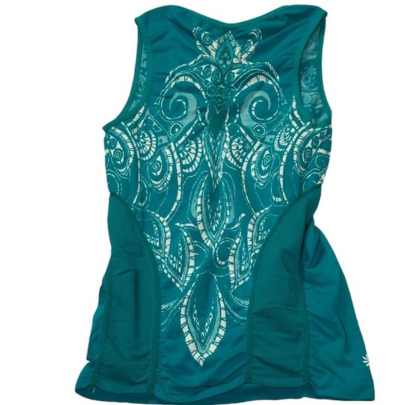 Athleta Workout Top Womens XS Teal Sleeveless Tank Sporty Active Exercise - Picture 4 of 13